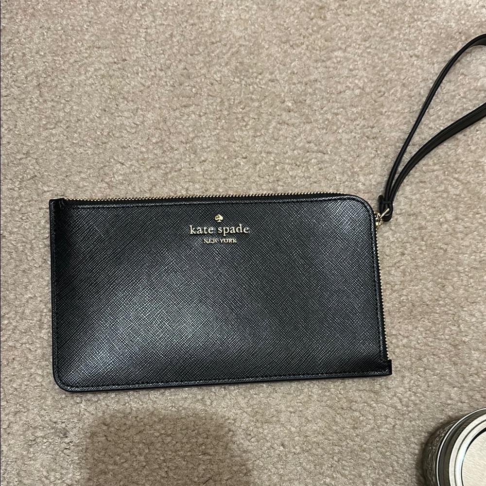 Kate Spade Black Leather Wristlet